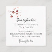 Letter H met gouden geometrische vormgeving en blo Vierkante Visitekaartje (Achterkant)