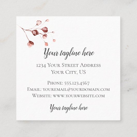 Letter H met gouden geometrische vormgeving en blo Vierkante Visitekaartje (Achterkant)