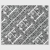 Letter H Middeleeuwse Monogram Art Nouveau Cadeaupapier (Vlak)