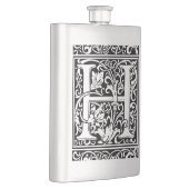 Letter H Middeleeuwse Monogram Art Nouveau Heupfles (Rechts)