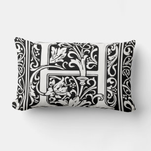 Letter H Middeleeuwse Monogram Art Nouveau Kussen