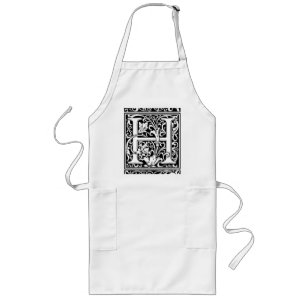 Letter H Middeleeuwse Monogram Art Nouveau Lang Schort