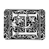 Letter H Middeleeuwse Monogram Art Nouveau Magneet (Horizontaal)