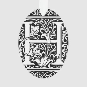 Letter H Middeleeuwse Monogram Art Nouveau Ornament