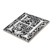 Letter H Middeleeuwse Monogram Art Nouveau Tegeltje (Zijkant)