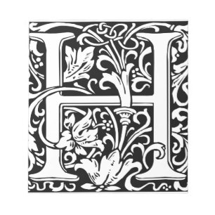 Letter H Middeleeuwse Monogram Vintage Initiaal Notitieblok