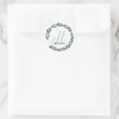 Letter H Monogram Aangepaste Naam Minimalistische Ronde Sticker (Tas)