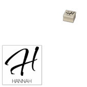 Letter H Monogram Aangepaste rubberen stempel (Gestempeld)