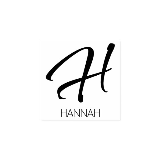 Letter H Monogram Aangepaste rubberen stempel (Afrduk)