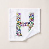 Letter H Monogram Bad Handdoek (Wasdoekje)
