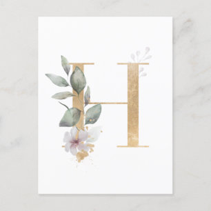 Letter H Monogram Briefkaart