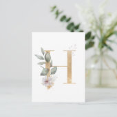 Letter H Monogram Briefkaart (Staand voorkant)