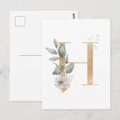 Letter H Monogram Briefkaart (Voorkant / Achterkant)