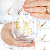 Letter H Monogram Bruidsmeisje Gift, Modern Elegan Wijnglas Zonder Voet