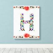 Letter H Monogram Canvas Afdruk (Insitu (Houten vloer))