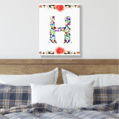 Letter H Monogram Canvas Afdruk (Insitu (Slaapkamer))