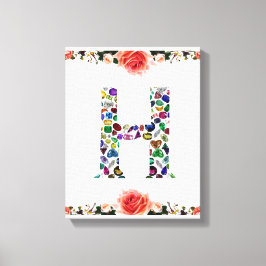 Letter H Monogram Canvas Afdruk
