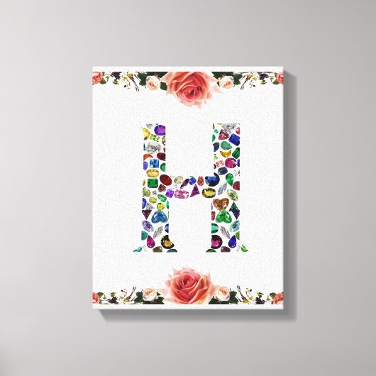 Letter H Monogram Canvas Afdruk (Voorkant)
