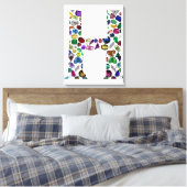 Letter H Monogram Canvas Afdruk (Insitu (Slaapkamer))