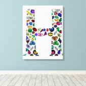 Letter H Monogram Canvas Afdruk (Insitu (Houten vloer))