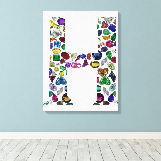 Letter H Monogram Canvas Afdruk (Insitu (Houten vloer))