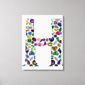 Letter H Monogram Canvas Afdruk (Voorkant)