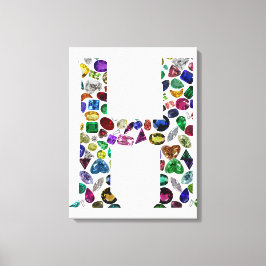 Letter H Monogram Canvas Afdruk