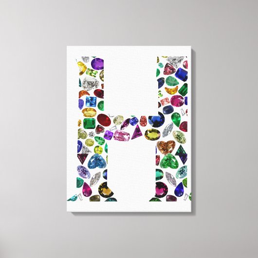 Letter H Monogram Canvas Afdruk (Voorkant)