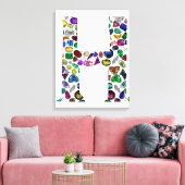 Letter H Monogram Canvas Afdruk (Insitu (Woonkamer))
