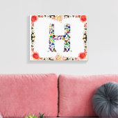Letter H Monogram Canvas Afdruk (Insitu (Woonkamer))