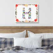 Letter H Monogram Canvas Afdruk (Insitu (Slaapkamer))