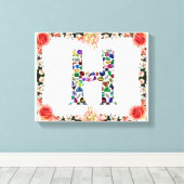 Letter H Monogram Canvas Afdruk (Insitu (Houten vloer))