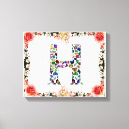 Letter H Monogram Canvas Afdruk