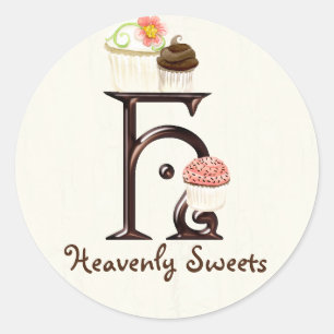 Letter H Monogram Cupcake Logo Zakelijke Stickers