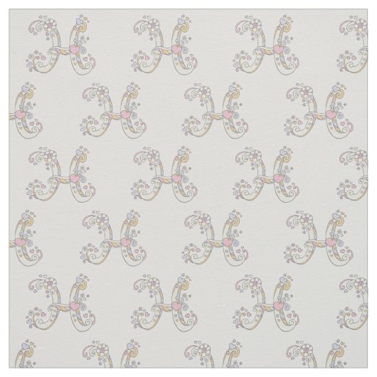 Letter H monogram decoratieve tekst aangepaste sto Stof (Swatch)