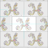Letter H monogram decoratieve tekst aangepaste sto Stof (Delen)