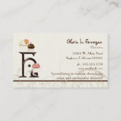 Letter H Monogram Dessert Bakkerij Visitekaartjes (Achterkant)