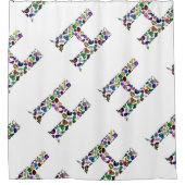 Letter H Monogram Douchegordijn (Voorkant)