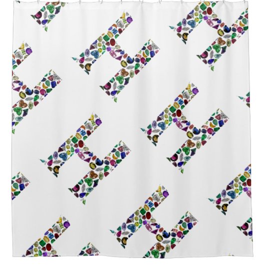 Letter H Monogram Douchegordijn (Voorkant)