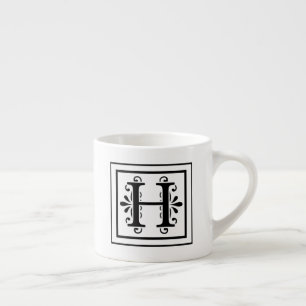 Letter H Monogram Espresso Mok