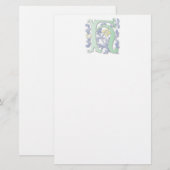 Letter H Monogram Fleur de lis Briefpapier (Voorkant / Achterkant)