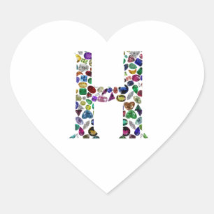 Letter H Monogram Hart Sticker