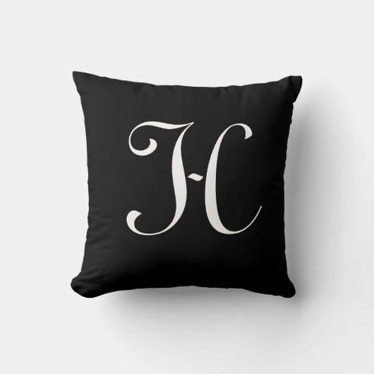 Letter H Monogram Initiaal Aangepast Kussen (Voorkant)