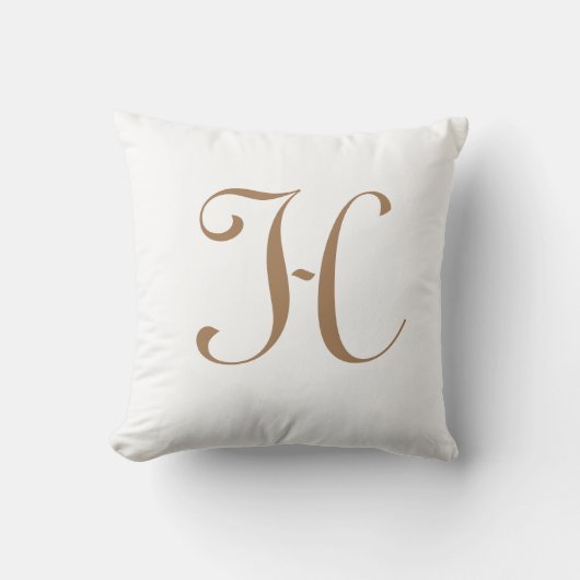 Letter H Monogram Initiaal Aangepast Kussen (Voorkant)