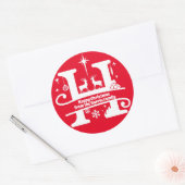 Letter H Monogram Initiaal Familienaam Greep Ronde Sticker (Envelop)