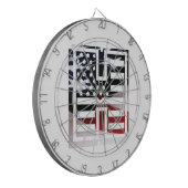 Letter H Monogram Initiaal USA Dartbord (Voorkant Links)