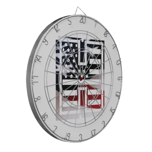 Letter H Monogram Initiaal USA Dartbord (Voorkant Links)