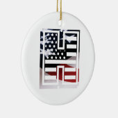 Letter H Monogram Initiaal USA Metalen Ornament (Rechts)