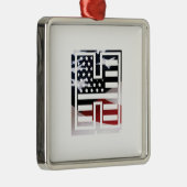 Letter H Monogram Initiaal USA Metalen Ornament (Rechts)