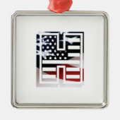 Letter H Monogram Initiaal USA Metalen Ornament (Voorkant)